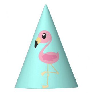 Pink Flamingo Cute Tropical 1st Birthday Party Hat