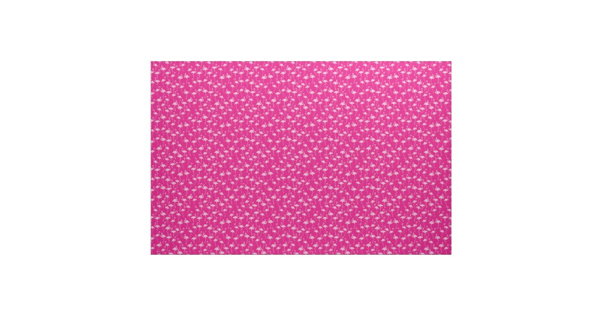 Pink Flamingo Cute Tropical Print Fabric | Zazzle