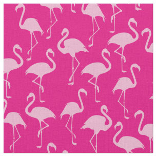 Pink Flamingo Cute Tropical Print Fabric