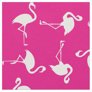 Pink Flamingo Cute Tropical Print Fabric