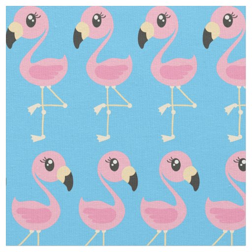 Pink Flamingo Cute Tropical Print Fabric Kids