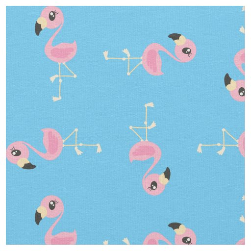 Pink Flamingo Cute Tropical Print Fabric Kids