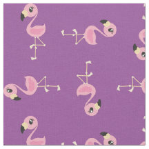 Pink Flamingo Cute Tropical Print Fabric Kids