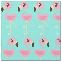 Pink Flamingo Cute Tropical Print Fabric Kids