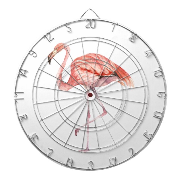 Pink Flamingo Dart Board (Front)