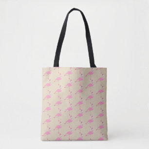 Pink Flamingo Design - Custom All-Over-Print Tote Bag