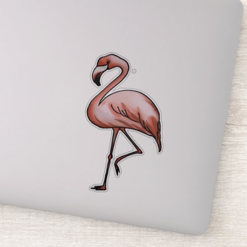 pink flamingo design sticker