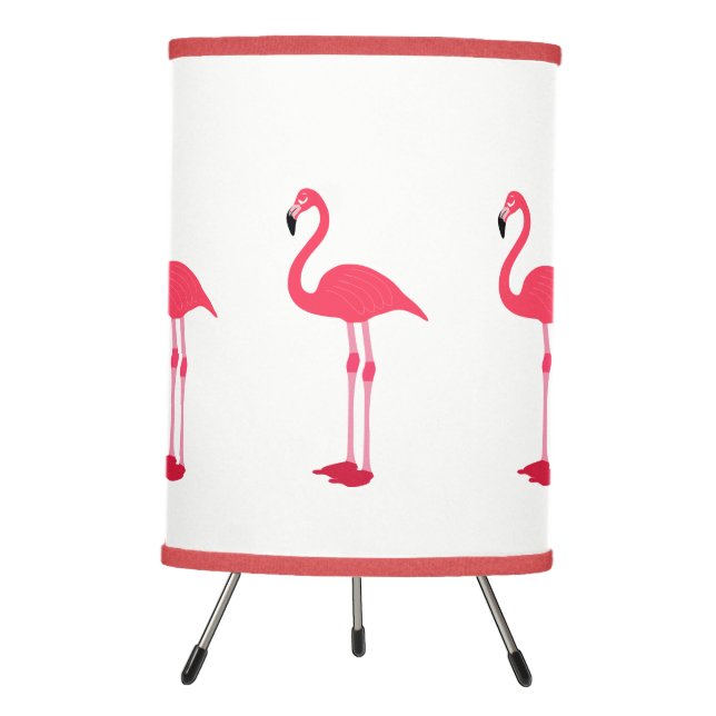Pink Flamingo Design Tripod Lamp (Front)