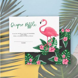 Pink Flamingo - diaper raffle Enclosure Card
