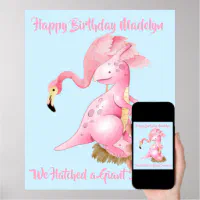 https://rlv.zcache.com/pink_flamingo_dinosaur_funny_kids_birthday_party_poster-rbaa2d494352b4791bd6b3b9e8f4e5628_arn9ry_200.webp