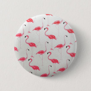 Pink Flamingo Drawing Flamingo Artist Pink White  Button