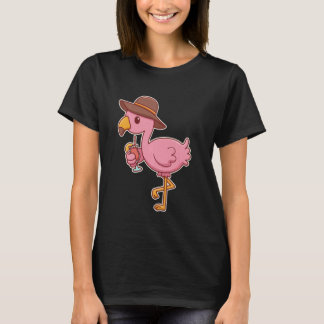 Pink Flamingo Drinking Cocktail T-Shirt