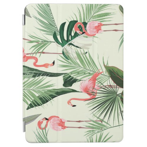 Pink Flamingo Exotic Flowers Pattern iPad Air Cover