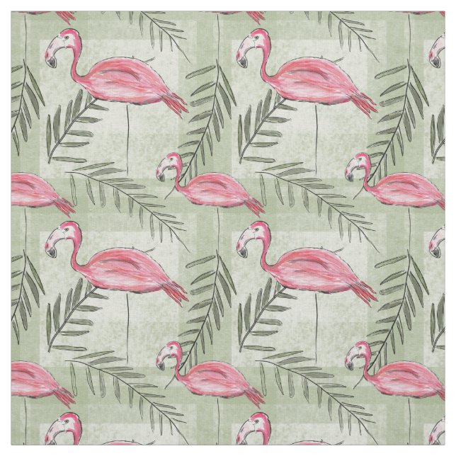 Pink Flamingo & Fabric (Swatch)