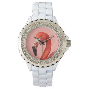 Pink Flamingo Face Woman's Watch