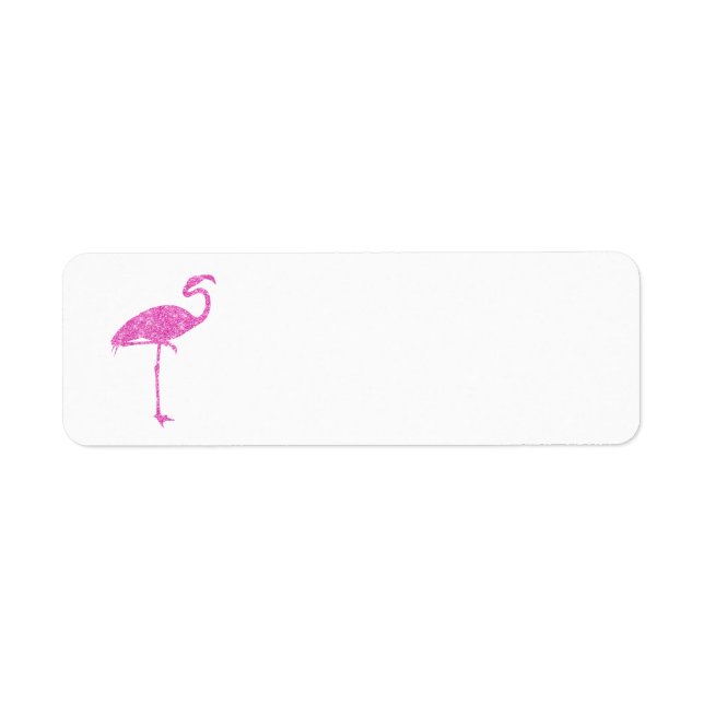 Pink Flamingo Faux Glitter Flamingos Tropical Bird Label (Front)