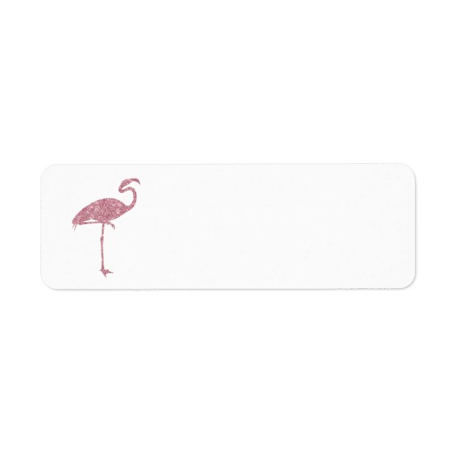 Pink Flamingo Faux Glitter Flamingos Tropical Label (Front)
