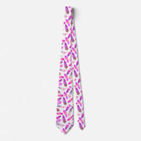 Pink Flamingo Feathers Neck Tie