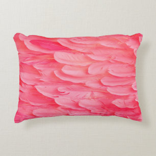 Pink Flamingo Feathersflamingo,feather,pink,textur Accent Pillow