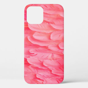 Pink Flamingo Feathersflamingo,feather,pink,textur iPhone 12 Case