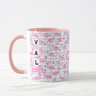 Pink flamingo feminine modern chic beach tropical mug