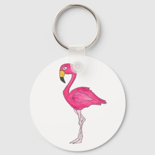 Pink Flamingo Flamingos Tropical Bird Keychain
