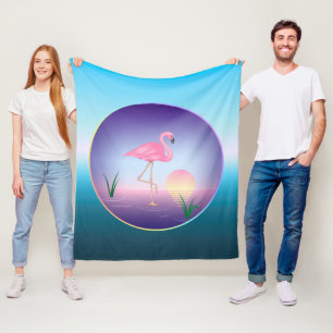 Pink Flamingo Fleece Blanket