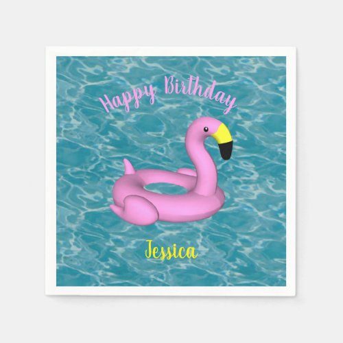 Pink flamingo floaty  napkins