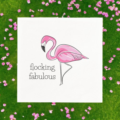 Pink Flamingo Flocking Fabulous Napkins