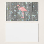 Pink Flamingo Floral Gray Rustic Wood Photo Print (Front & Back)