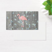 Pink Flamingo Floral Gray Rustic Wood Photo Print (Desk)