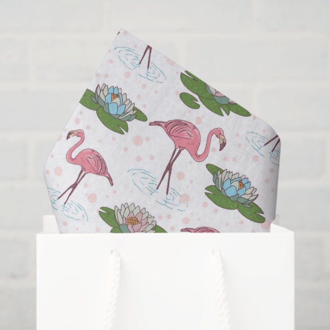 pink flamingo floral pattern tissue paper (Gift Bag)
