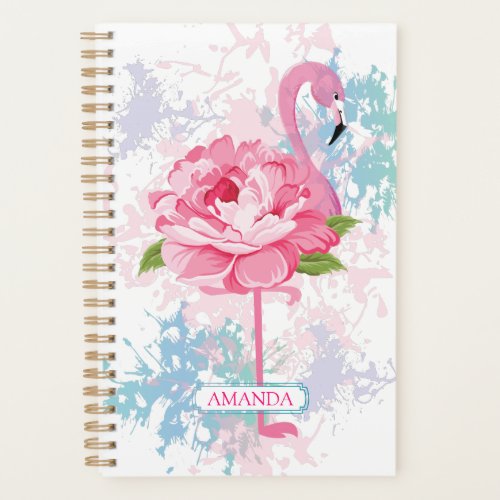 Pink flamingo Floral Personalized design Planner