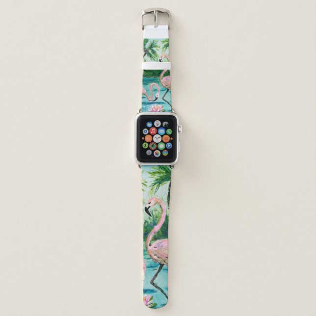 Pink Flamingo Florida Apple Watch Band (Front)