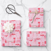 Pink Flamingo Florida Christmas Retro Pastel Pink
