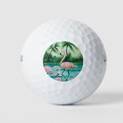 Pink Flamingo Florida Golf Balls