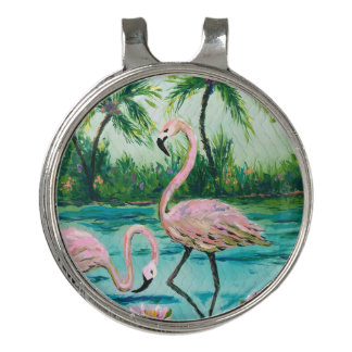Pink Flamingo Florida Golf Hat Clip