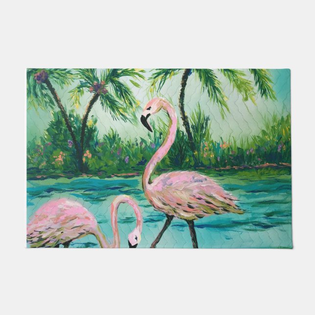 Pink Flamingo Florida Welcome mat (Front)
