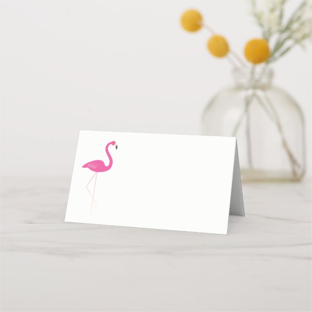 Pink Flamingo Folded Place Cards (Front)