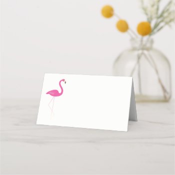 Pink Flamingo Folded Place Cards by prettyfancyinvites at Zazzle