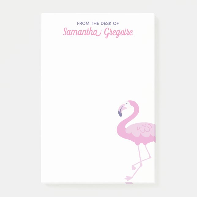 Pink Flamingo From the Office Desk Of Post-it Notes (Front)
