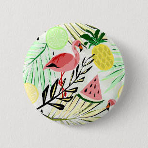 Pink Flamingo, fruit Button