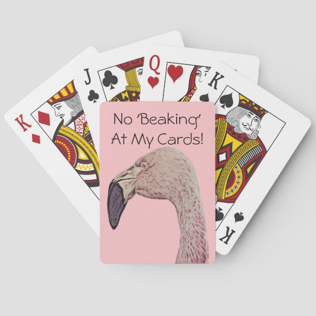 Pink Flamingo Fun Pun and Cute Playing Cards (Back)