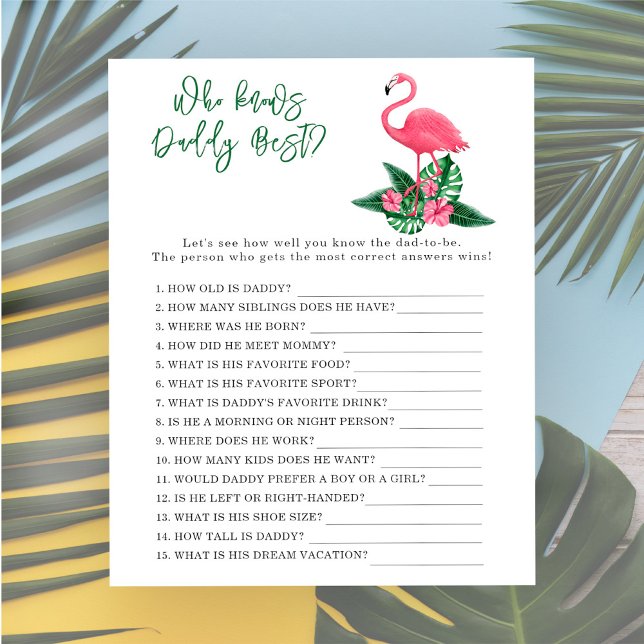 Pink flamingo -  Game Who knows daddy best (Creator Uploaded)