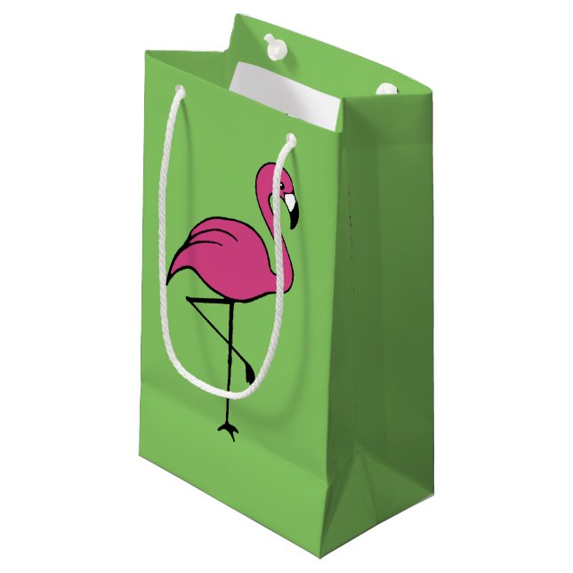 Pink Flamingo Gift Bag (Front Angled)