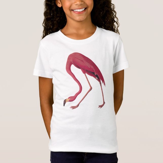 Pink Flamingo Girl's Bella Babydoll T-shirt (Front)