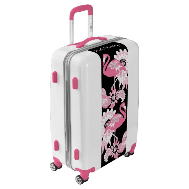 Pink Flamingo Girly Cute Personalized Black