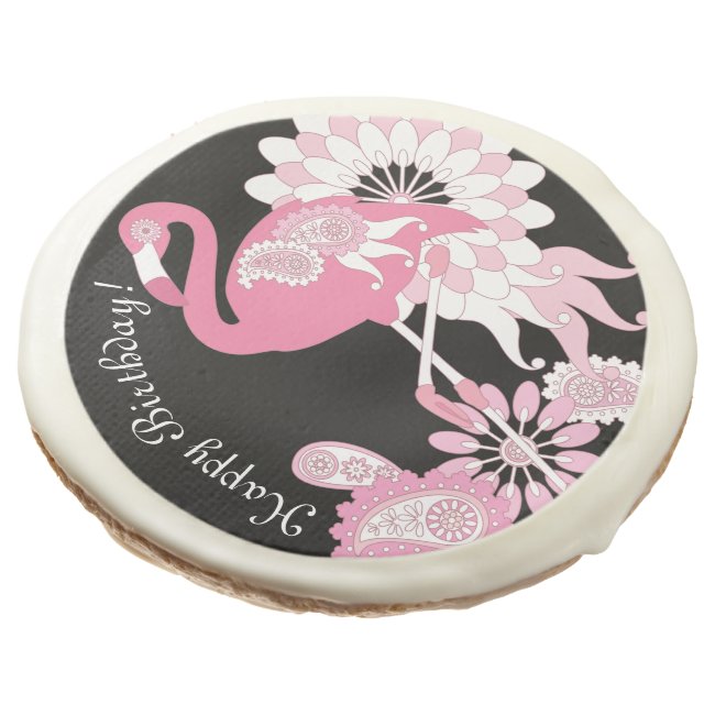 Pink Flamingo Girly Cute Personalized Black