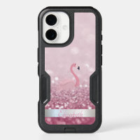 Pink Flamingo Glitter Bokeh