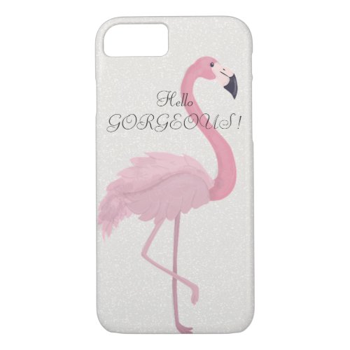 Pink Flamingo Glittery_Hello Gorgeous iPhone 87 Case